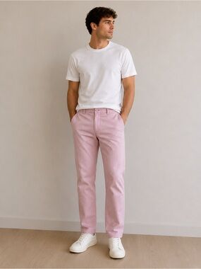 Anthony Richards Men’s Light Pink Slim-Straight pants